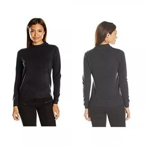 Sag Harbor Low Mock Neck Sweater